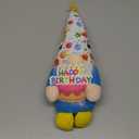 Happy Birthday Gnome Plush Holding Cake, 13 Inch Handmade Gnome for Birthday Party Decorations, Cute Tiered Tray Decor, Gift for Women Men Mom Grandma