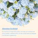Suncalla 2 Set Blue Artificial Boxwood Topiary Ball Trees with Hydrangea Flower, 19.7" UV Resistant Outdoor Faux Plants with Ground Spike for Planter Front Door Home Indoor Porch Patio Decor