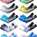 10 Pairs Sun Protection UV Arm Sleeves Cooling Anti Slip Compression Sleeves Sports Polyester Cycling Covers (Large, Classic Style)