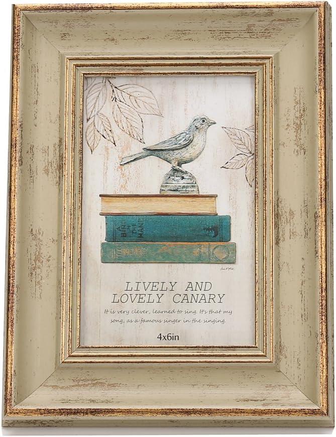 4x6 Inches Vintage Feel Rustic Picture Frame For Tabletop or Wall Hanging with Glass Front (4x6, Khaki)