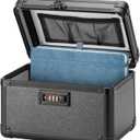 Large Lock Box - Security Combination Lock Box, Locking Storage Case for Personal Items and Medicine, Childproof Lockable Lockbox for Home/Office/School, 10.2x6.8x6.9 Inch, Black