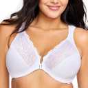 Glamorise Women's Elegance Front Close Underwire Bra, White,
 40D