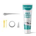 Grey Silicone Caulk for Bathroom & Kitchen,Waterproof Silicone Sealant for Shower, Countertops, Easy to Use with Tool, Stronger Adhesion, Shrink & Crack Proof, Long-Lasting (5.29oz Grey)