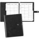 Weekgrat 2026 Leather Planner A5 Leather 6 Ring Binder Planner Binder Journal with Pockets for Men and Women (Black)