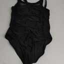 Century Star One Piece Swimsuit Women Tummy Control Vintage Swimsuits Mesh U Back Modest Swimwear (X-Small, 01 Black)
