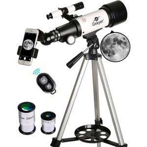 Gskyer Telescope, 70mm Aperture 400mm AZ Mount Astronomical Refracting Telescope for Kids Beginners - Travel Telescope with Carry Bag, Phone Adapter and Wireless Remote.