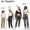 Womens Hiking Pants Quick Dry Tall Insteam 29"/32"/34"/36" Water Resistant Lightweight Cargo Pants with 5 Pockets (Black, M)