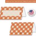 Koko Paper Co Autumn Gingham Thanksgiving Table Place Cards. 50 Tent-Style Name Cards. Made in the U.S.A.
