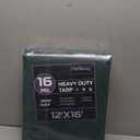 Patiobay Tarp 12x16 Feet, 16 Mil Large Waterproof Tarps Heavy Duty with Brass Grommets, Thick Plastic Tarp, UV Resistant Tear&Fade Resistant, Reinforced Edges for Outdoor Pool Car Camp Tent