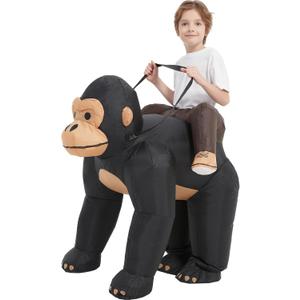 One Casa Inflatable Costumes for Kids,Blow Up Gorilla Suit,Ride On Halloween Costumes for Boys Girls (7-10YRS)