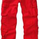 Sobrisah Women Mid-Rise Cargo Pants Heavy Cotton Casual Pants 8 Pockets Regular Fit/Plus Size  22 Military Work Trousers