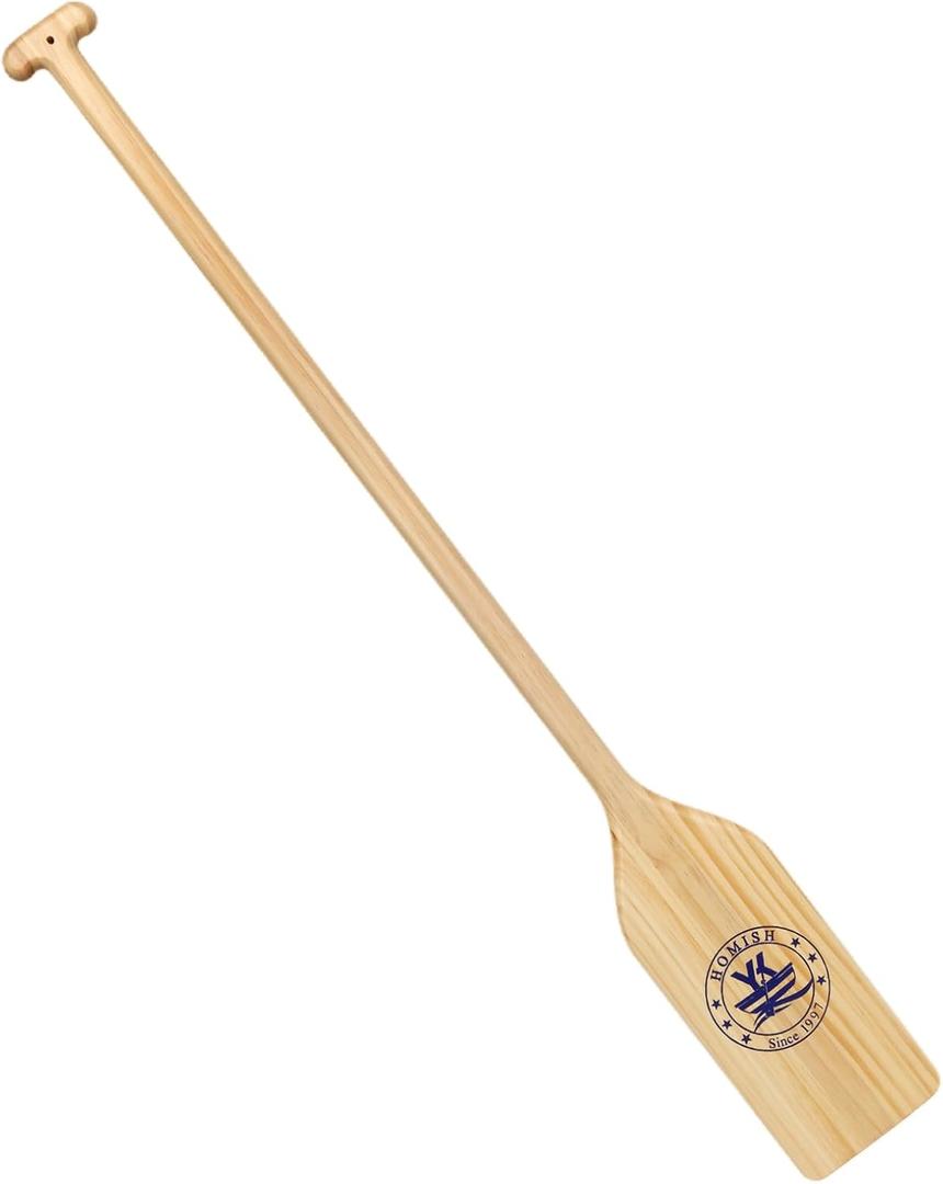 Wooden Canoe Paddle 4 Feet Row Boat Oars with Ergonomic Grip, Premium Wood, Protective Finish