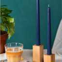 CANDWAX 12 inch Taper Candles - Set of 4 Dripless and Smokeless Unscented Slow Burning Candle Sticks - Dark Blue Candles