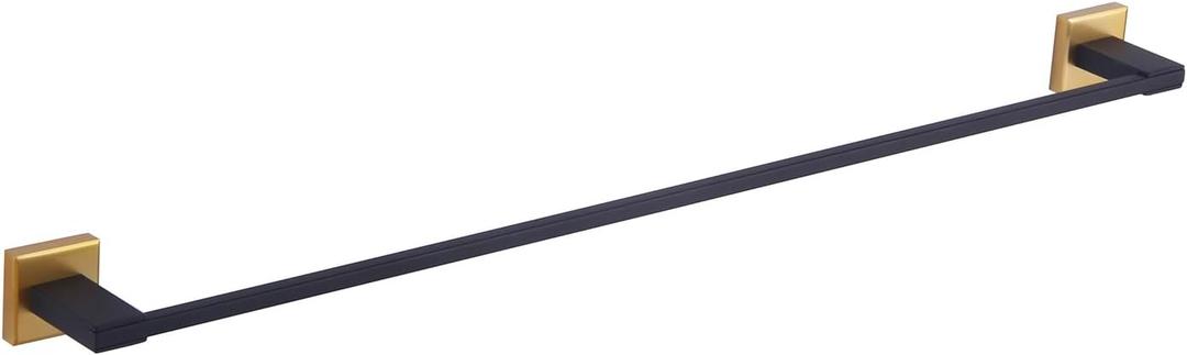 GERZWY 30-Inch Towel Bar, Black & Gold Stainless Steel Bathroom Wall Mounted Towel Rail, Hand Towel Holder JG1901A75-BD