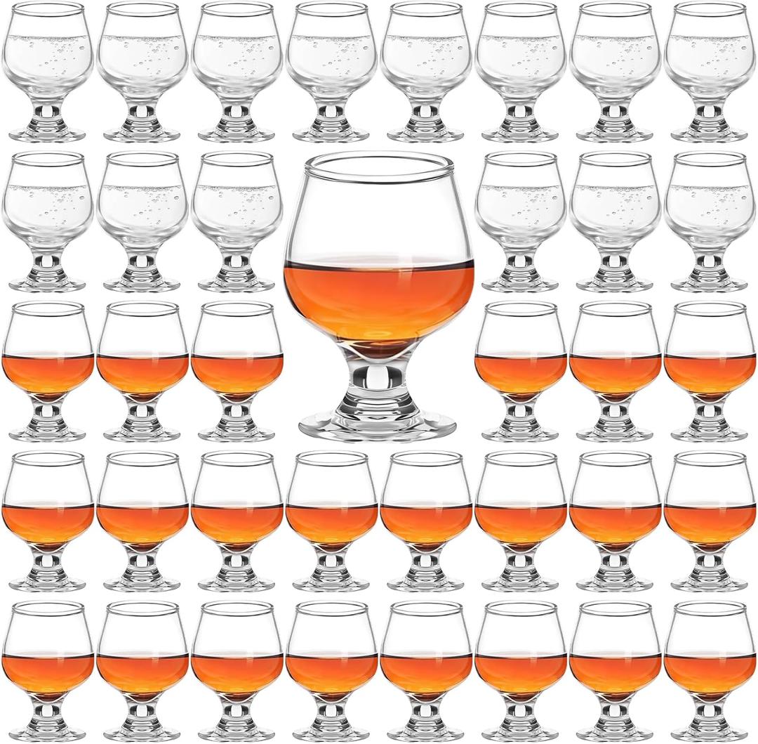 Sabary 36 Pcs 1.75oz Mini Shot Glass, Clear, Cute, Perfect for Tasting Brandy Whiskey Juice Vodka Sherry Champagne Beer