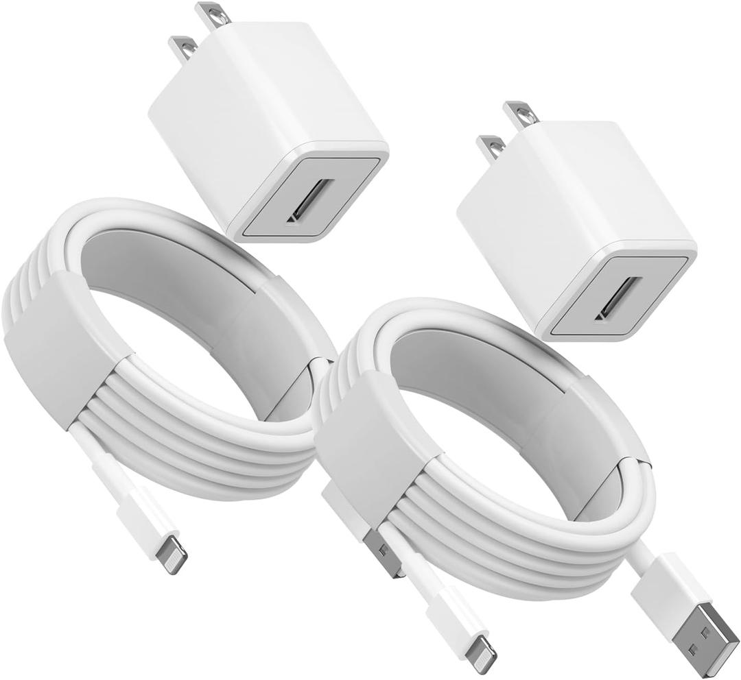 Quigg Cube iPhone Charger [MFi Certified] 2Pack 6FT Lightning Cable Fast Charging Cord USB Wall Chargers Block Travel Plug Adapter for iPhone 13/12/11/10/X/8 Plus/XR/XS Max/SE/iPad