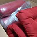 Geelin 4 Pcs Outdoor Patio Chair Cushion Thick High Back Adirondack Chair Cushion Tufted Weather & Fade Resistant Anti-Slip Outside Rocking Chairs Pads with Ties, 44 x 19 x 4 Inch (Red)
