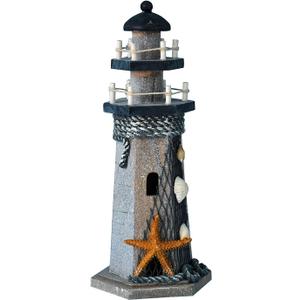 Chaomian Home Ornaments Starfish Wooden Lighthouse 10.6" High Nautical Themed Rooms Lighthouse