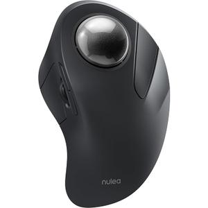 Nulea Wireless Ergonomic Trackball Mouse, Rechargeable, Bluetooth Rollerball Mouse, 44mm Index Finger Trackball, 5 Adjustable DPI, Compatible with PC, Laptop, iPad, Mac, Windows, Android