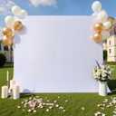 1010ft White Backdrop Curtain for Weeding Parties, Wrinkle-Free Fabric Drape for Baby Shower, Birthday Party Decorations, Photography Photo Booth Background, Single Panel No Sewing, with Rod Pocket