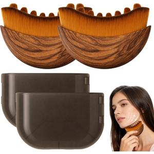 2 x Lymphatic Contour Face Brush - Facial Massage Tool for Lymphatic Drainage, Contouring & Relaxation | Gentle Gua Sha Brush & Skin Care Tools for Daily Routine2 PCS