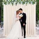 Champagne Backdrop Curtains Birthday Decorations - 4 Pcs 5ft x 8ft Champagne Polyester Photo Photography Party Backdrops, 5ft x 8ft 4 Panels