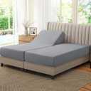 SiinvdaBZX 2-Pack Split King Fitted Sheets for Adjustable Bed, Ultra-Soft Microfiber Twin XL Sheets Fitted Mattress Cover, Fits 16" Deep Pocket - Breathable & Wrinkle Resistant (Light Gray)