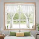2 Pack White Spring Tension Curtain Rods 30 to 63 Inch Adjustable Expandable Spring Loaded Curtain Rods No Drilling Suitable for Small Short Tension Rods 33-59 Inch Doors, Windows, Closet