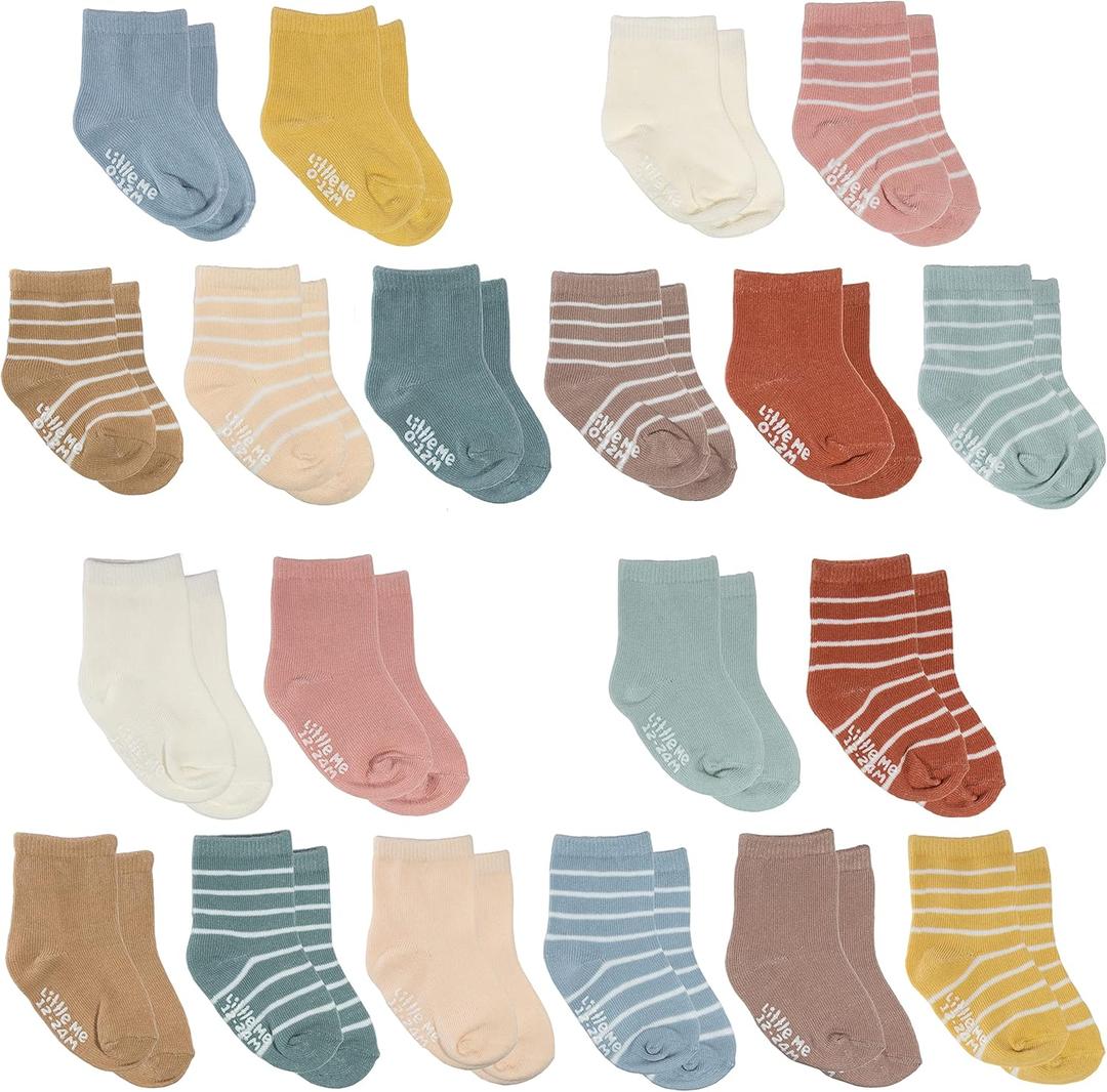 Little Me unisex baby Muted Colors 20 Pack Socks, Multi, 0-24 Months US