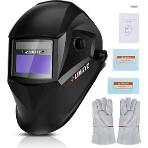 Welding Helmet Auto Darkening,Welding Hood Solar Powered 3.66 * 1.69",Mask With 2 Arc Sensors,Wide Shade 4/9-13 Suitable for TIG, MIG, MAG With Welding gloves M-001