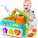 Learning Toys for 1,2 Year Old Girl Boy Gifts, Montessori Shape Sorting Toys for Toddler 1-3 Age, Musical Educational Baby Toy 12-18 Month, Christmas Birthday Gift for 1-2 Year Old Girl Boy