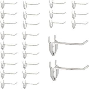 Eastern Tree 30 Packs 4" Metal Pegboard Hooks, Standard Hooks is Fit to Pegboard Display and Pegboard Panels, White
