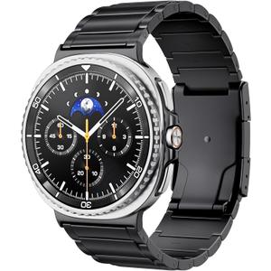 LULULOOK Titanium Watch Band for Samsung Galaxy Watch 8 40mm 44mm & 8 Classic 46mm 2025, Adjustable Titanium Metal Watch Band Strap with Removal Tool, Folding Clasp for Men Women