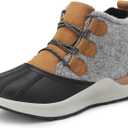 DREAM PAIRS Ankle Winter Boots for Women Waterproof Lace Up Anti-Slip Warm Snow Booties Fashion Sneaker Boots (11, Brown/Black)