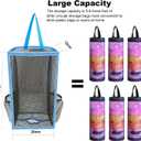 Trash Bags Holder,Plastic Bag Holder,Large Capacity Grocery Bags Holder,Shopping Bags Storage,Garbage Bag Holder,Breathable Mesh Small Trash Bag Organizer Dispenser (Blue)