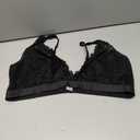 Avidlove Bras for Women Floral Lace Bralettes Deep V Sexy Bras Cross Back Longline Bralette No Padded Black XXL