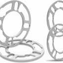 4 Pack Universal Wheel Spacers, 1/5" (5mm) Thick Die Cast Replacement Wheel Spacer for 4 & 5 Lugs Wheels/Rims, Fits 98 to 120mm Multiple Bolts Pattern, 4x100, 4x108, 4x110, 5x114.3, 5x120 (Silver)