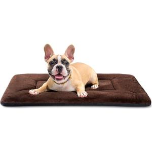 Dog Crate Pad Washable, Plush Anti-Slip Crate Mat for Medium Dogs, Cushioned Kennel Pad for Metal Dog Kennels, 30 x 20 Inch, Brown