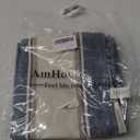 AmHoo Pack of 2 Farmhouse Linen Throw Pillow Cover Cushion Stripe Decoration Buffalo Retro Pillowcase with Hidden Zipper for Sofa Bedroom Car 16 x 16 Inch Blue