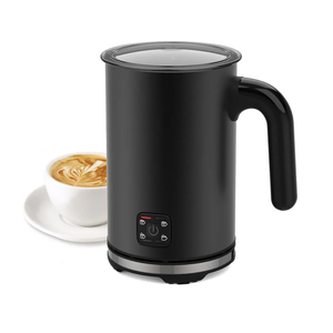 Electric Milk Frother, 4-in-1 Electric Milk Steamer,10 oz/300 ML Automatic Cold And Warm Foam Maker For Coffee,Latte,Cappuccino,Macciato, Hot chocolate,Non-Stick Coating,Easy Clean,Black