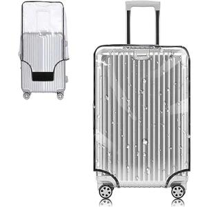 Yotako Clear PVC Suitcase Cover Protectors 28 Inch Luggage Cover for Wheeled Suitcase 28'' (80%transparent 20%black)