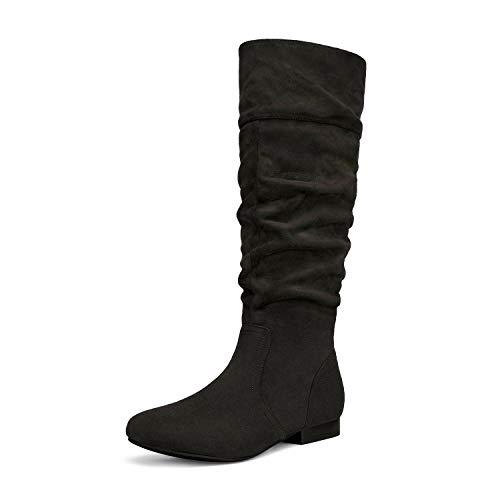 DREAM PAIRS Women's Knee High Pull On Fall Weather Winter Boots,Size 8.5,Black,BLVD