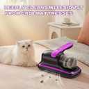 Vacuum Cleaner, Mattress Vacuum Cleaner, Bed Vacuum Roller Brushes for Pet HairPurple, Battery Powered, for Pillows Cribs Sofa, beds,Carpet