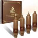 Summer Taper Candle Brown Candlesticks,Gedengni 5 inches Small Tapered Candles Short Candle Sticks Dripless Wax Candlestick for Home Dinner Wedding Party Women Gifts,7D-Brown