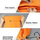 Double-layer Thick Fleece Ski Neck Gaiter, Winter Scarf Face Mask for Men Women, Warmer Beanie for Big Heads (Orange)