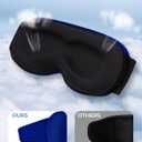 Sleep Mask with Bluetooth Headphones, Removable 3D Contoured Cup, Wireless Eye Mask for Sleep, Sleeping Headphones with Thin Stereo Speakers for Men, Women, Travel, Relaxation - Blue