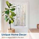 Rabbitgoo Window Privacy Film Frosted Bamboo Pattern, Removable UV Blocking Stained Glass Decals Covering Decorative Window Cling for Home, 35.4 in X 6.5 Feet, Regular, 35.4" X 78.7"