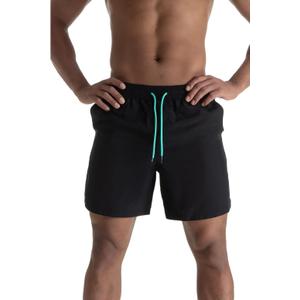 Mens Swim Trunks 6" Quick Dry Swim Shorts with Mesh Lining Swimwear Bathing Suits with Zipper Pocket Black Size XL