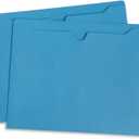 Blue Summit Supplies 100 Blue File Jackets, Reinforced Straight Cut Tab, Designed for Use in Standard Hanging Files, Letter Size, 100 Pack