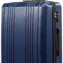 Coolife Luggage Expandable(only 28") Suitcase PC+ABS with TSA Lock Spinner 20in 24in 28in (navy, L(28IN))